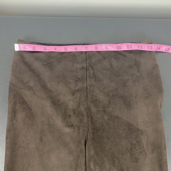 Lysse Women's Faux Suede Pants High Waist Size S NWT Espresso Brown Skinny Taper - Picture 7 of 10